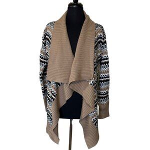 Women's Miami Brand Open Cardigan Tan Color 100% Acrylic Size Medium